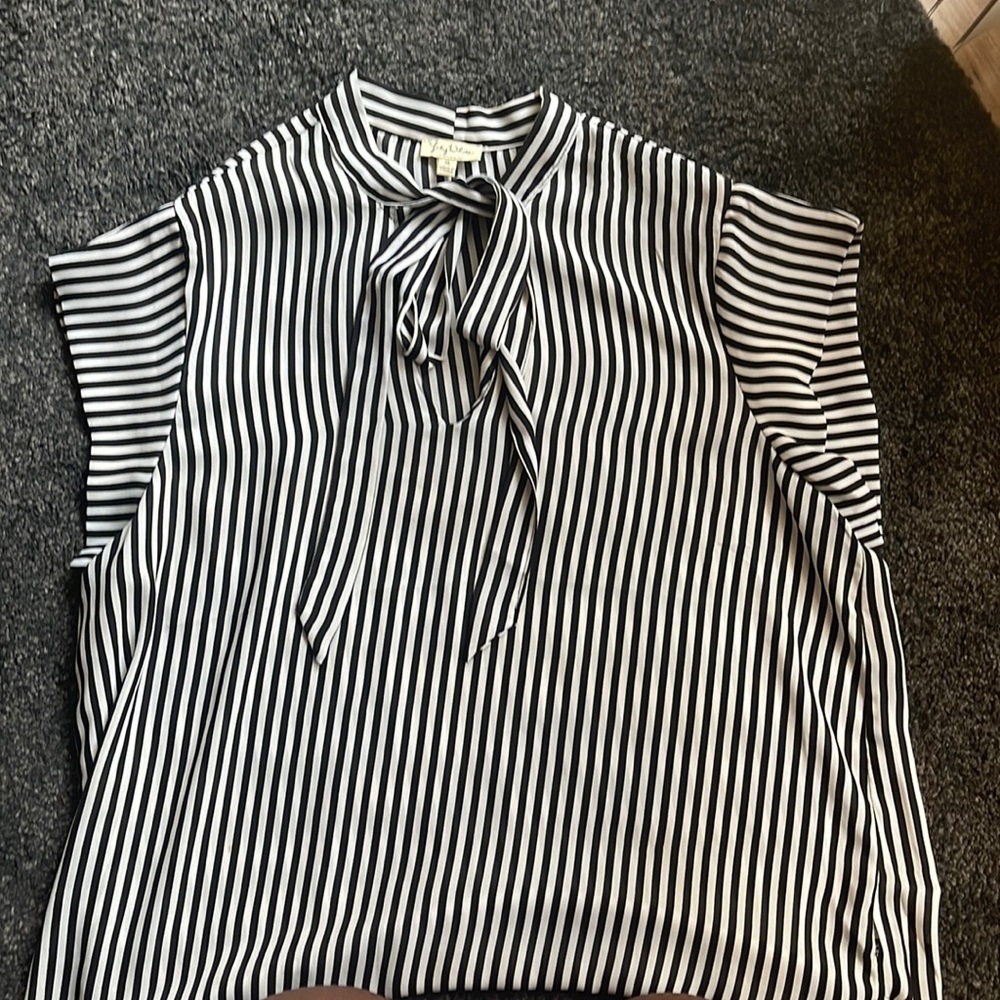 Black and white stripped blouse